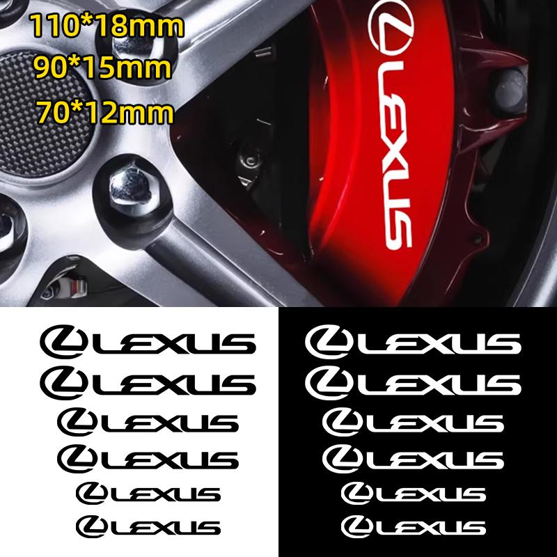 GEFF2 6pcs Car Brake Caliper Stickers Heat Resistant Waterproof Decal For Lexus GS GX IS LS LX NX RX RX270 Ct200h IS250 ES 220D IS300
