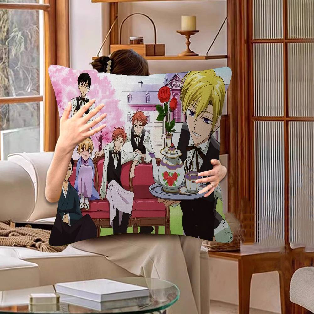 Anime Ouran High School Host Club Personalized Picture Text Home Decorative Pillows Household Gifts 45x45cm