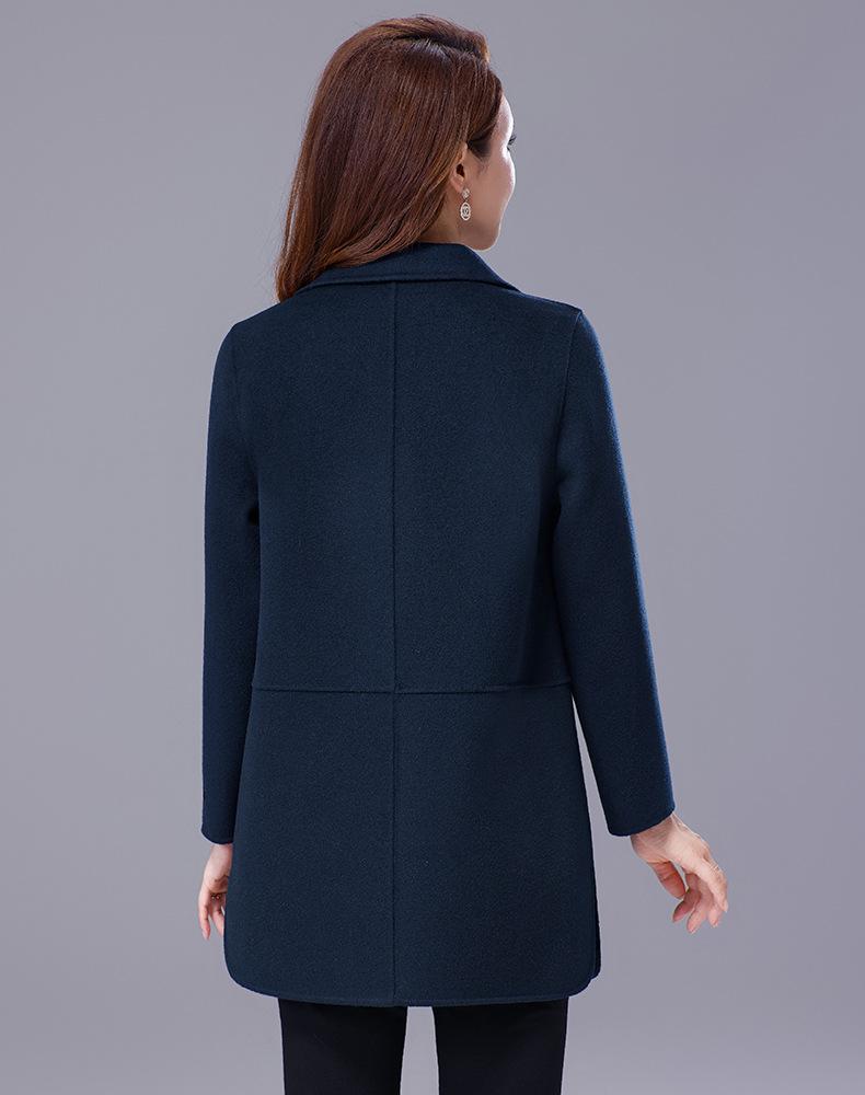 Petite Mid-Length Double-Faced Wool Coat with Suit Collar - Women's Slim-Fitting, New for Autumn/Winter 2026.