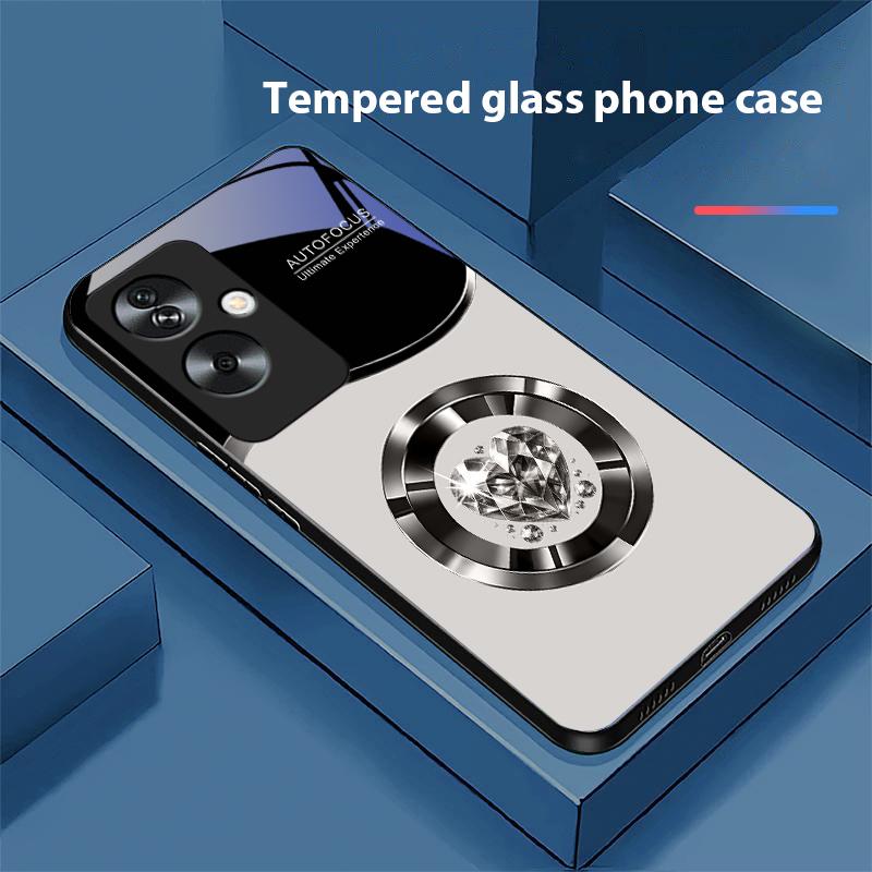 Kreis Diamant Für Oppo A79 5G 58 78 74 60 4G Reno 11F Realme GT 6 11 Note 50 10 C55 X2 Gehärtetes Glas Schwarze Handyhülle