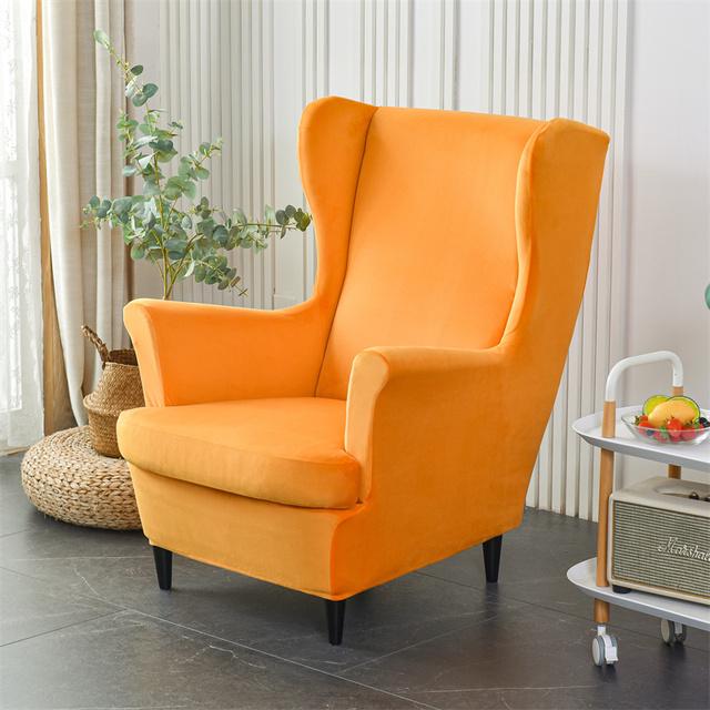 Fløyel Elastisk Skrå Arm Rygg Stoltrekk Stretch Sklisikkert Lenestol Enkel Sofa Slipcovers Avtakbar Med Seteputetrekk