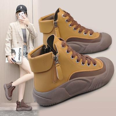 Mode 2025 Erhöhte Dicksohlige Freizeitschuhe Braune Schuhe Damen-Trend Atmungsaktive Damen-Kurzsportschuhe