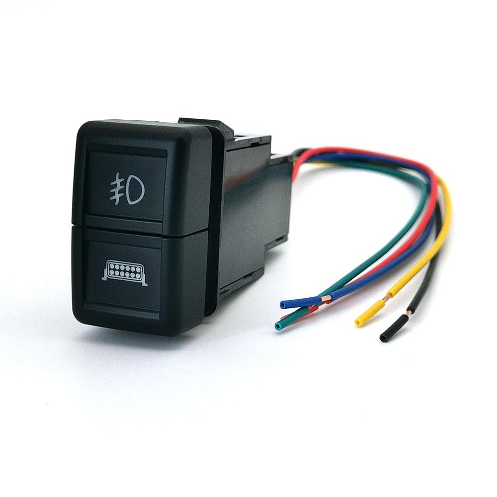 1 Stück Doppeltaster Schalter Passend für ISUZU 700P Auto Nebelscheinwerfer LED Tagfahrlicht Scheinwerfer Radar Schalter mit Kabel Auto Innenzubehör
