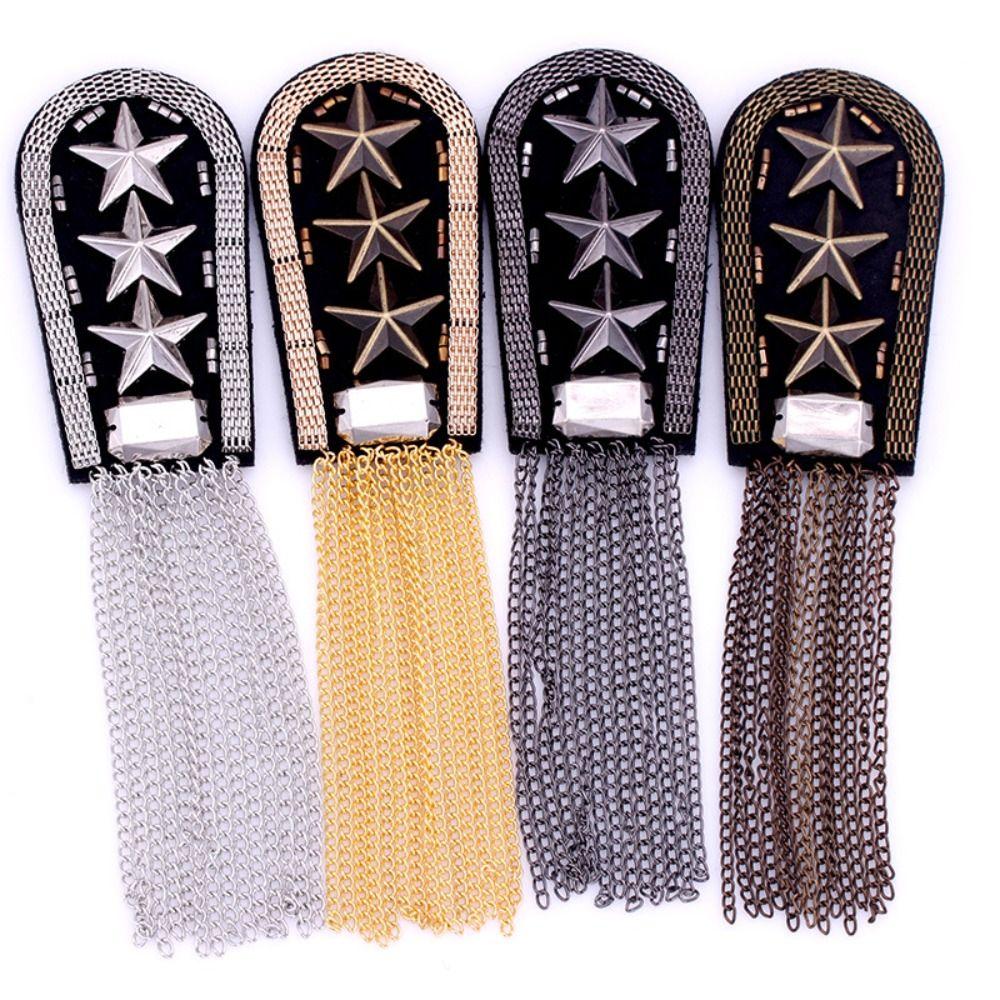 Brooch Tassel Chain Shoulder Board Epaulet Star Shoulder Flash Retro Epaulette Suit