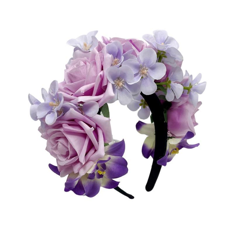 

Весна и лето новый головной убор-ободок с искусственными цветами, богемный венок из роз, европейский и американский карнавальный головной убор