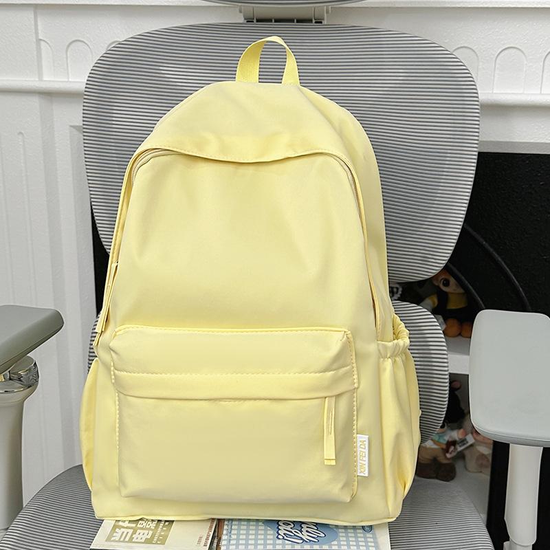 Schoolbag Schoolbag Female College Student Korean Version Ins Large Capacity Simple Solid Color Backpack Junior High School Student Backpack Boys and