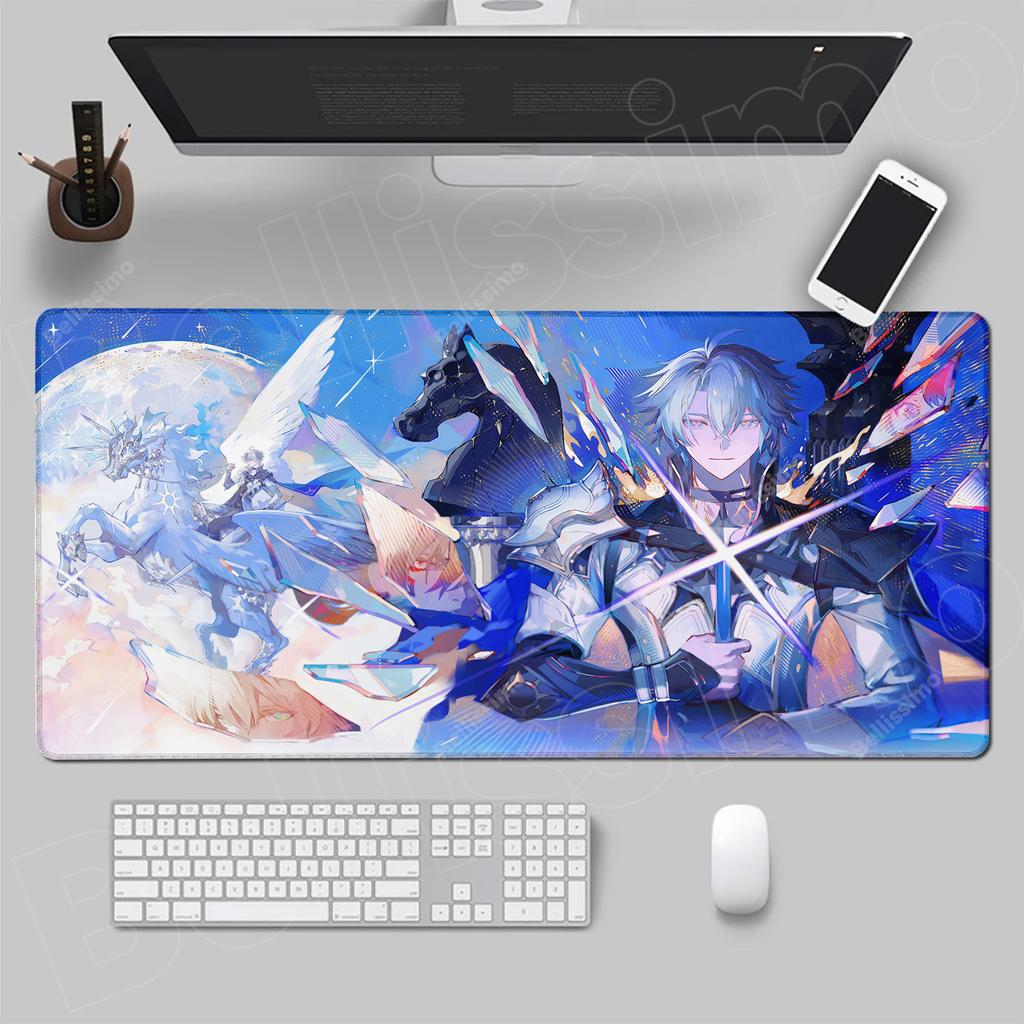 Anime Gaming Mousepad Honkai Star Rail Mouse Pad Locking Edge Mouse Mat Office Large Non-Slip Keyboard Mat Raiden Bosenmori Mei