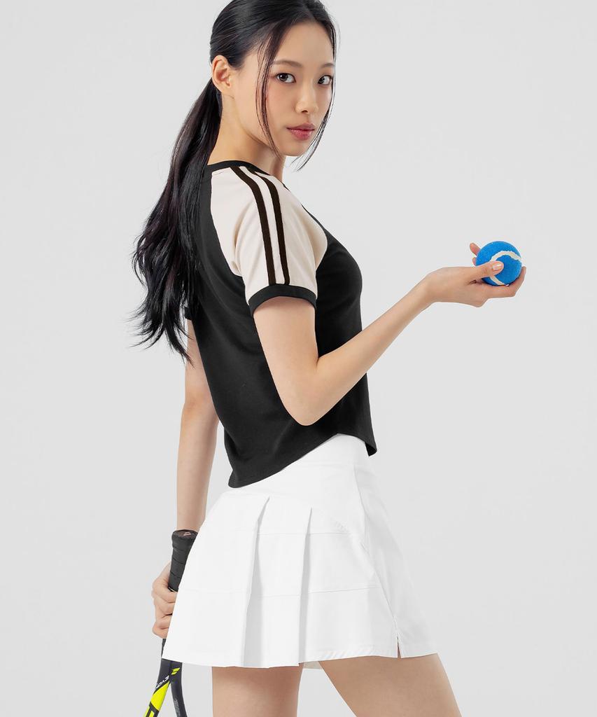 XEXYMIX Back Pleated Two-In-One Skirt
