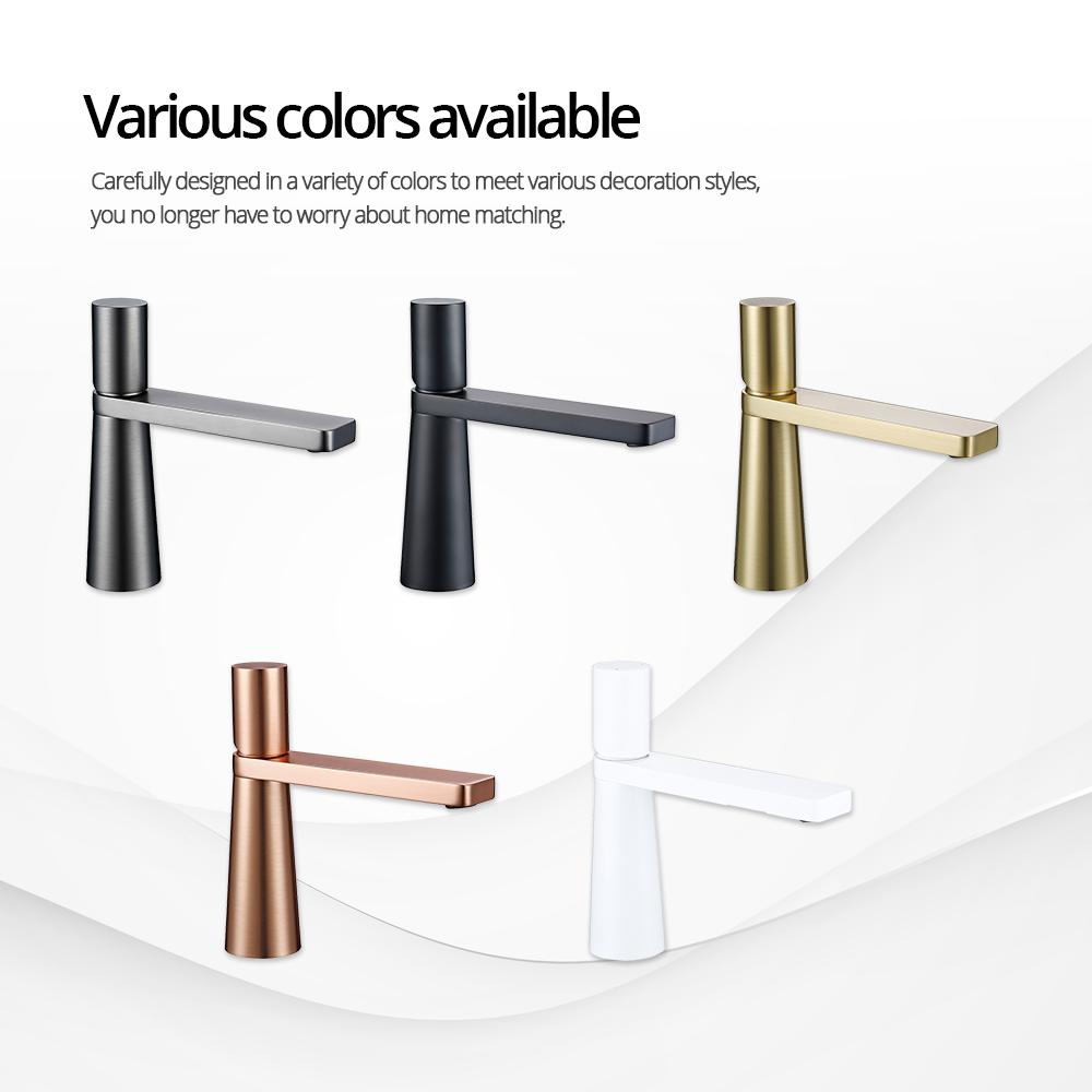 Basin Faucet Gunmetal Bathroom Tap Round Single Handle Single Hole Hot And Cold Water Deck Mounted Sink Mixer