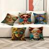 1pc Nordic Boho Fashion Glasses Woman With Flowers Personalized Pillow Dust Cover Bedroom Kids Party Decoration Pillowcase