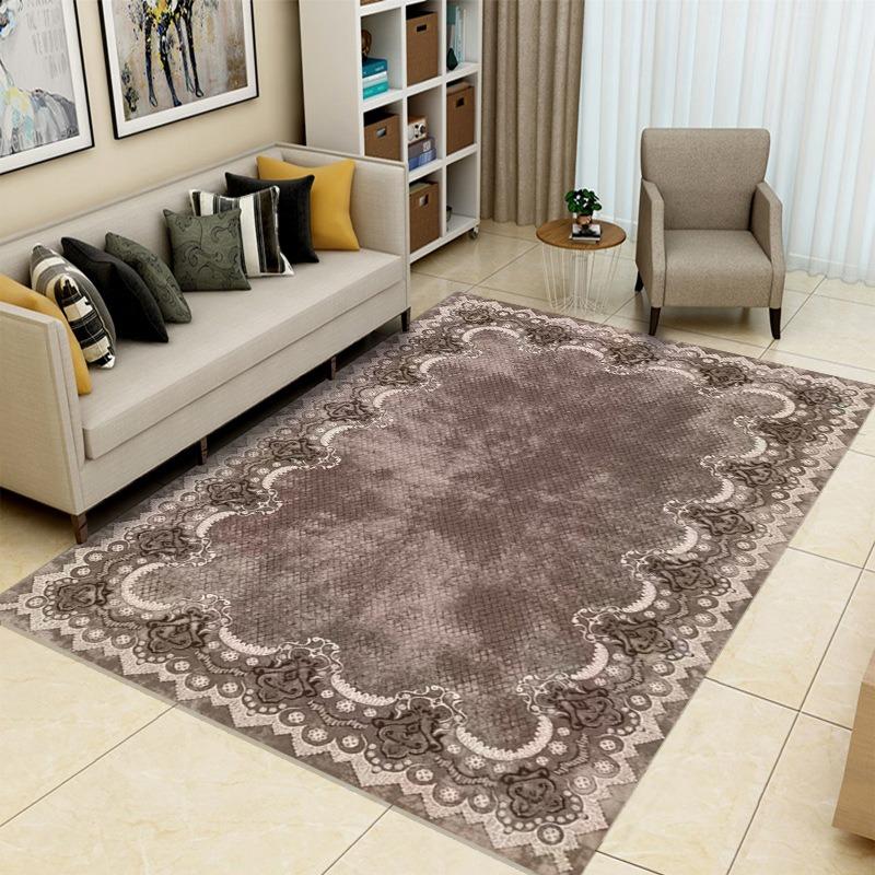 LuxuryGilded Carpet Marble Texture Living Room Anti Slip Mat European Light Luxury Bedroom Sofa Foot Mat Modern Simple Floor Mat