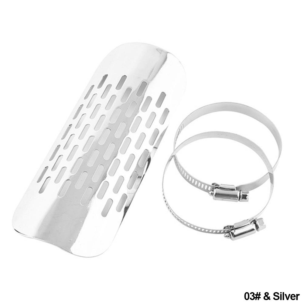 Universal Vintage Chrome Exhaust Heat Plated Motorcycle Modified Curved Shield Cover Guard Muffler Pipe Motorbike