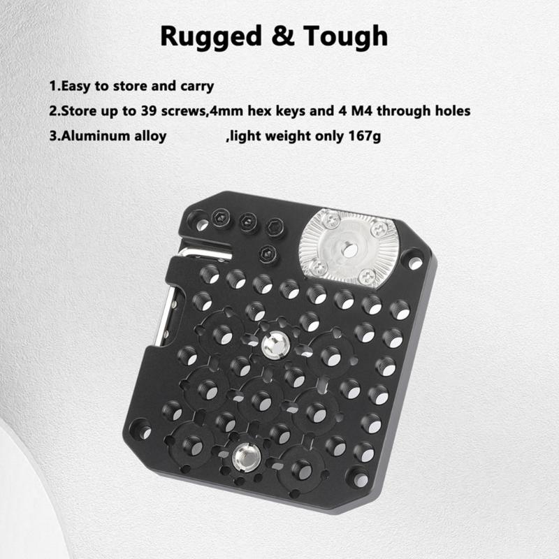 Aluminum Alloy Multi Hole Plate With 1/4 And 3/8 Inch Quick Assembly Board Mounting Holes For Camera Accessories