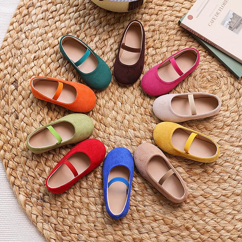 Girls' Cute Candy-Colored Summer Flats, Children's Solid Color Versatile Dance Performance Shoes for Young, Middle, and Older Kids