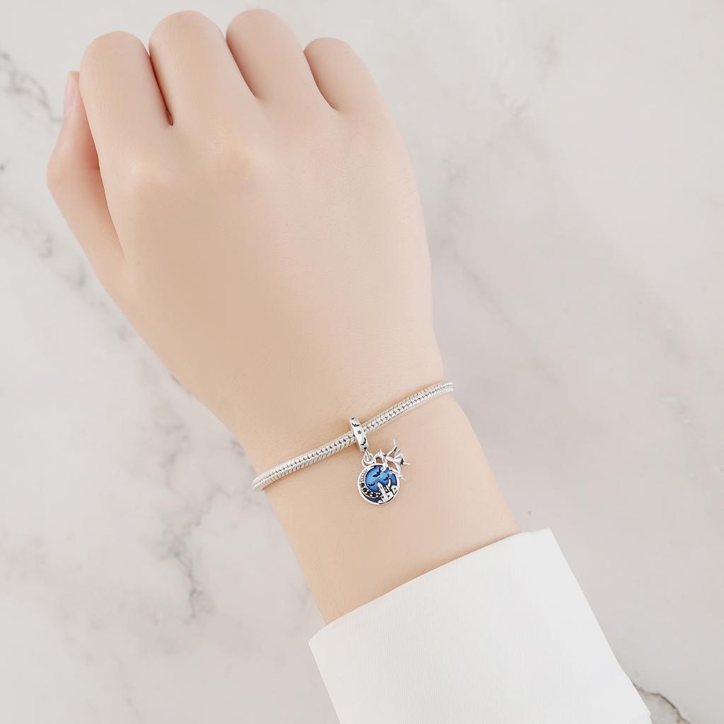Beads Copper Charms Original Blue Witch Halloween Pendant Beads Fit Bracelet Jewelry Diy Women Gift Accessory