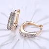 925 Sterling Silver 18k Gold U Shaped Cubic Zirconia Hoop Earrings For Women Silver Jewelry