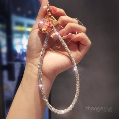 Shiny Rhinestone Cell Phone Charm Lanyard Removable Strap Keychain Mobile Phone Case Decoration Lanyards Chain With Gasket Clip