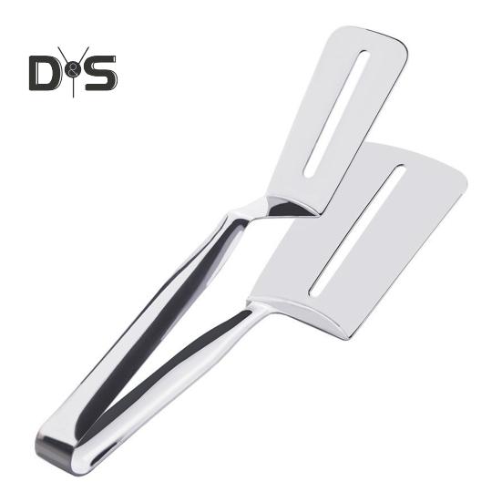 Doppelseitiger Spatelclip, Grillklammerzange zum Grillen, Kochen, Edelstahl-Lebensmittel-Flip-Clip, Mehrzweck-Küchenzange für Zuhause und draußen