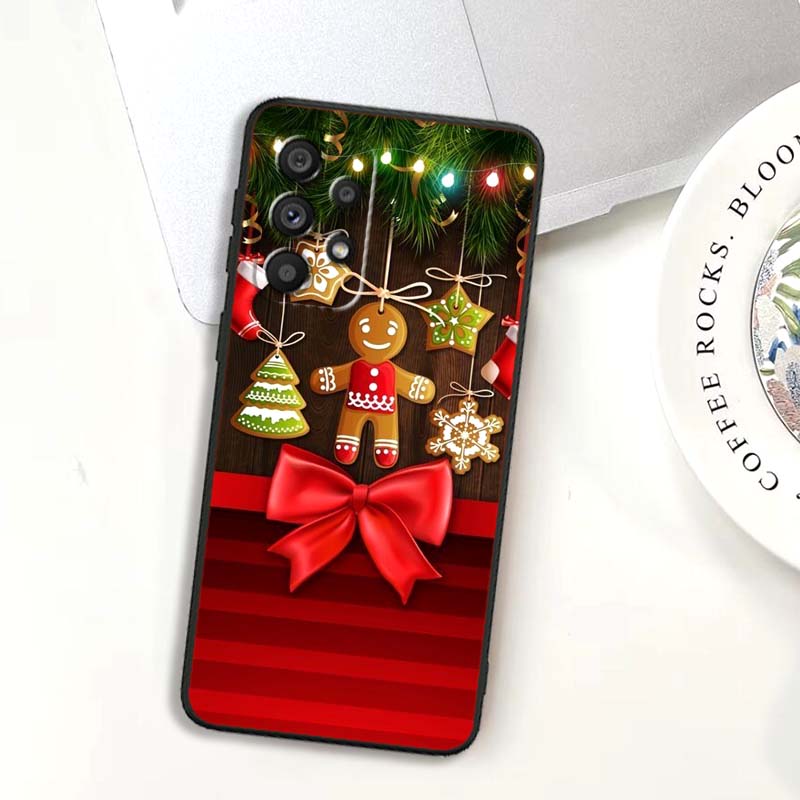 Świąteczne Pudełko Prezentowe Etui na Telefon Dla Samsung A73 A72 A71 A55 A54 A53 A52 A51 A13 A22 A16 A15 A12 A14 A26 A07 5G Czarne