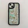 Custodia per telefono in pelle con pittura a inchiostro Ins per Iphone Xr Xsmax X 14 Pro Max Plus 11 12 13 Promax Cartoon Cover posteriore Fundas
