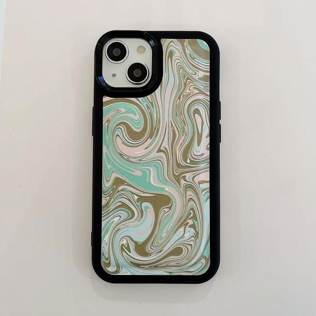 Custodia per telefono in pelle con pittura a inchiostro Ins per Iphone Xr Xsmax X 14 Pro Max Plus 11 12 13 Promax Cartoon Cover posteriore Fundas
