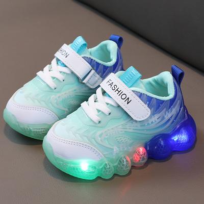 Children Led Light Casual Shoes Cartoon Mesh Breathable Boys Sports Shoes Girls' Trend Sneakers