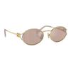 Miu Miu Curved Arm Oval Sunglasses Women sunglasses Gold 52YS