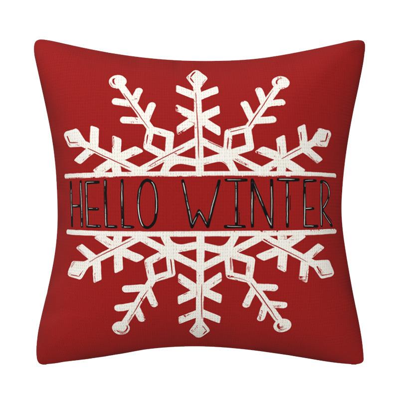 

New Christmas Pillow Cover Living Room Ornament Striped Snowflake Pillow Cover Winter Farm Sofa Pillowcase Premium 45 * 45Cm (excluding pillow core)