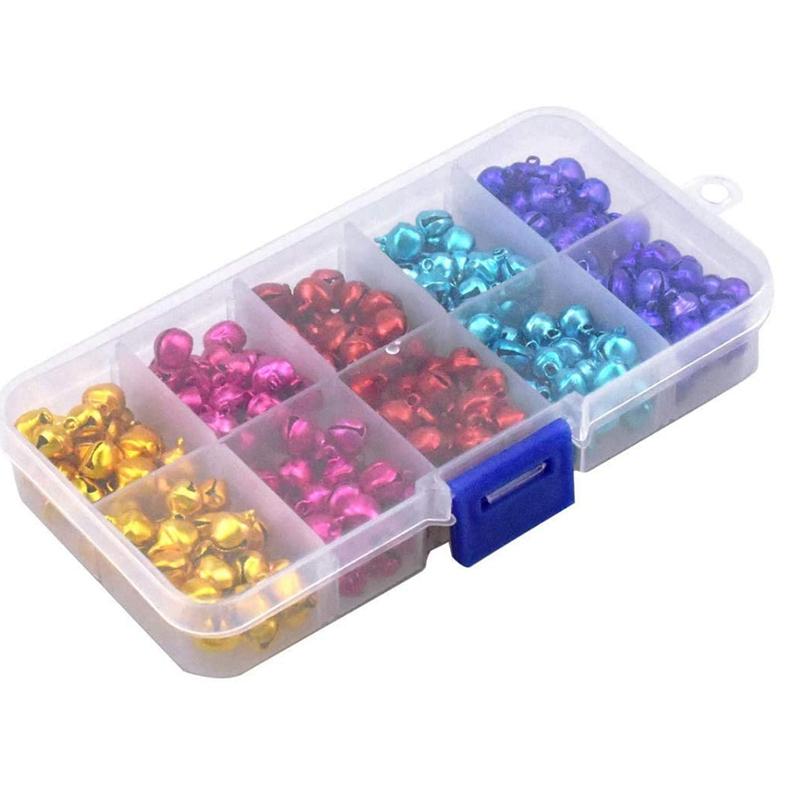 

WTEMPO Festival Decorations Christmas Bells and Sleigh Bells Boxed Christmas Metal Colored Bells Keychains Decor Bells Round Bells 2-Box разноцветный