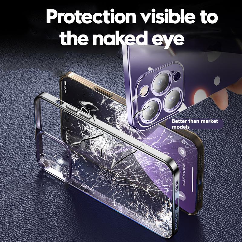 Official Plating Ultra Thin Clear Case For Iphone 14 13 12 11 Pro Max Mini Xs X Xr 7 8 Plus Camera Protector Hd Glass Flim Cover