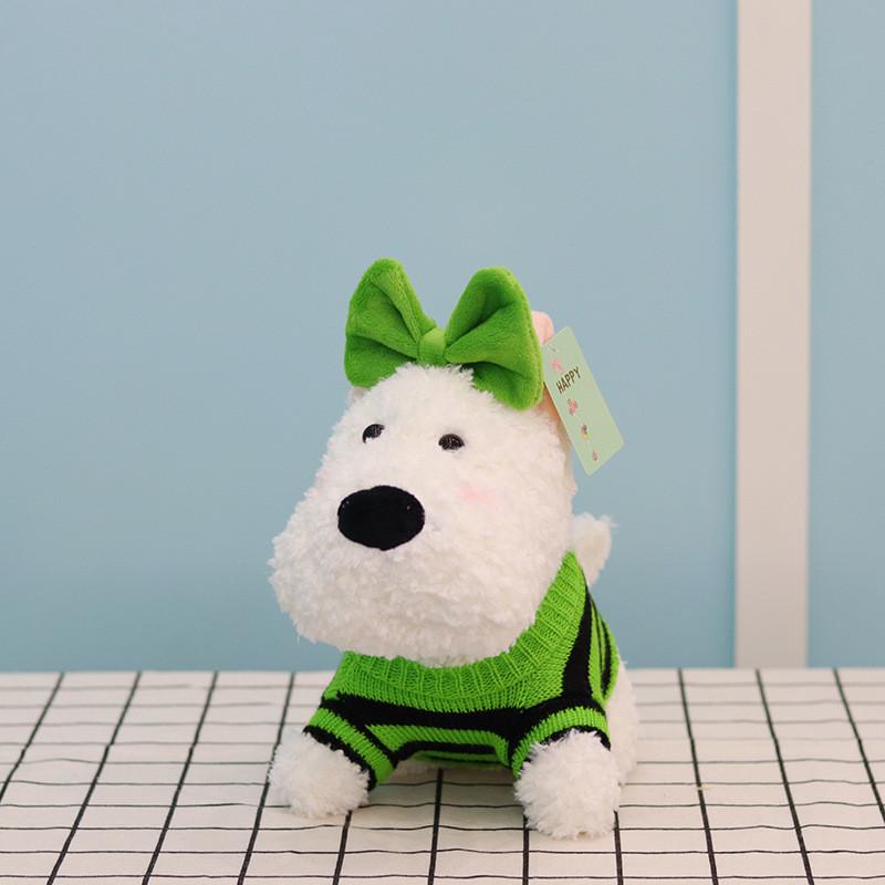 West Wear Clothed Highland White Terrier Plush Toy Cartoon Stuffed Doll Animal