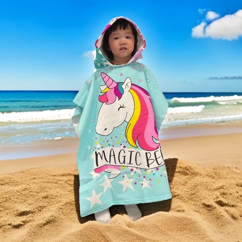 Children's Microfiber Hooded Bath Towel Cloak - Quick-Dry & Absorbent