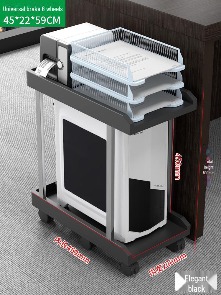 Universal Portable Computer Host Stand with Wheels, Moisture-Proof Elevated Design for Home or Office