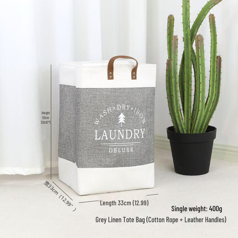 Foldable Large Capacity Cotton & Linen Laundry Basket with Thickened EVA - Ideal for Clothes, Toys, and Quilt Storage