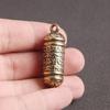 Keepsake Cylindrical Box Brass Buddhist Pendant Medicine Pill Box Necklace Pendant Travel Pill Case