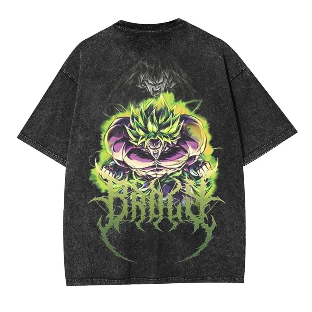 Oversized Dragon Ball Broly Anime T-shirt Man Women Vintage Washed Short Sleeve Tee Streetwear Loose Casual Top Summer Y2k 2026