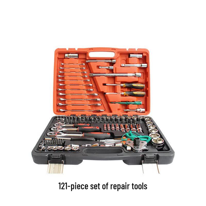 Automotive Repair Tool Kit with Socket and Ratchet Wrenches