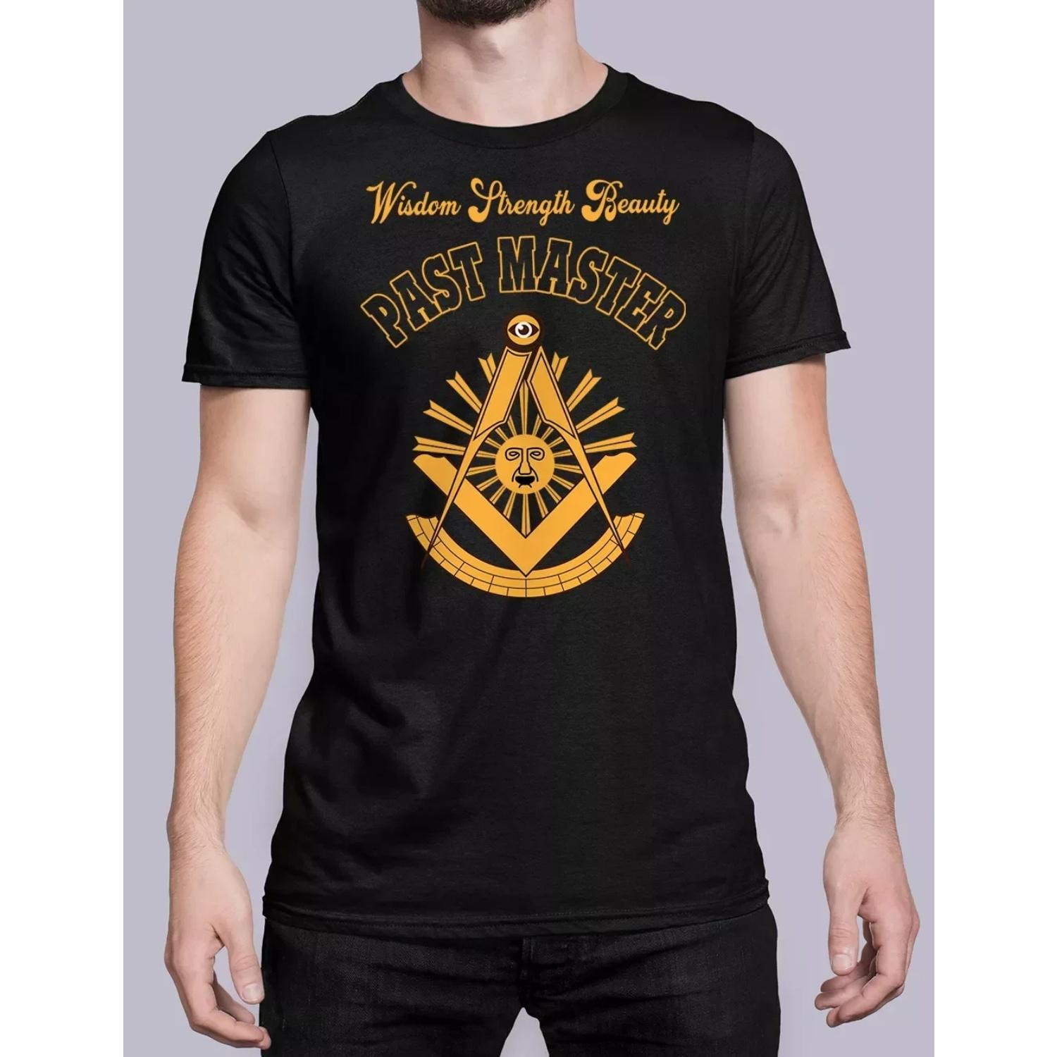 

Wisdom Strength Beauty Past Master Masonic T-Shirt 100% Cotton O-Neck Summer Short Sleeve Casual Mens T-shirt Size S-3XL S чёрный