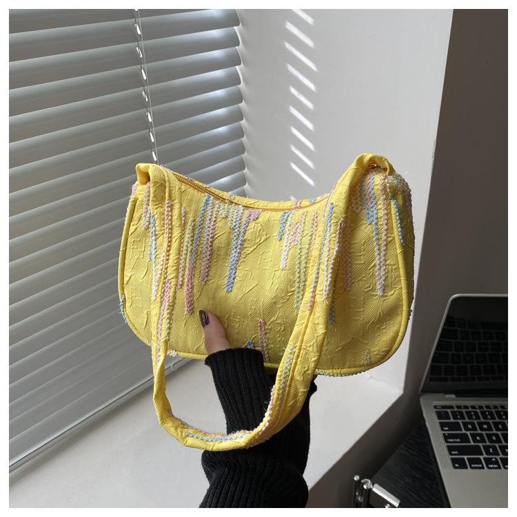 

Мода 2025 универсальная сумка через плечо в иностранном стиле большой вместимости, тренд, лето, новая женская ручная сумка-саквояж жёлтый