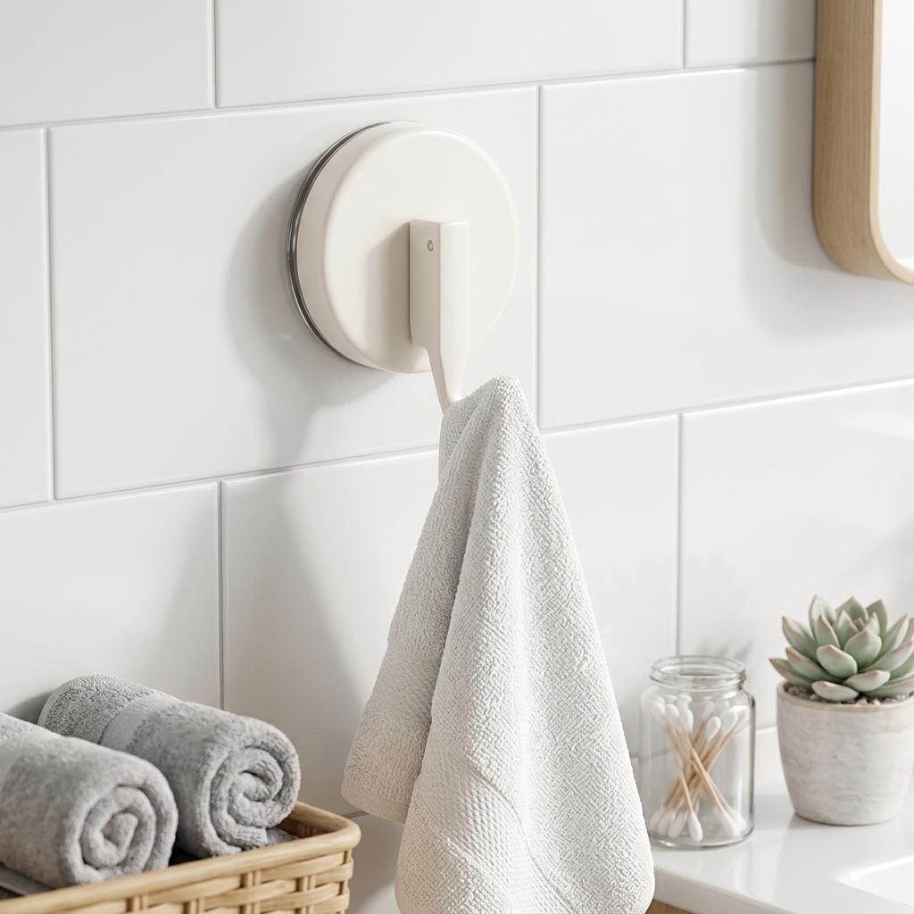 Abs Suction Cup Hook Strong Adhesion Wall Mounted Hanger For Bathroom Kitchen