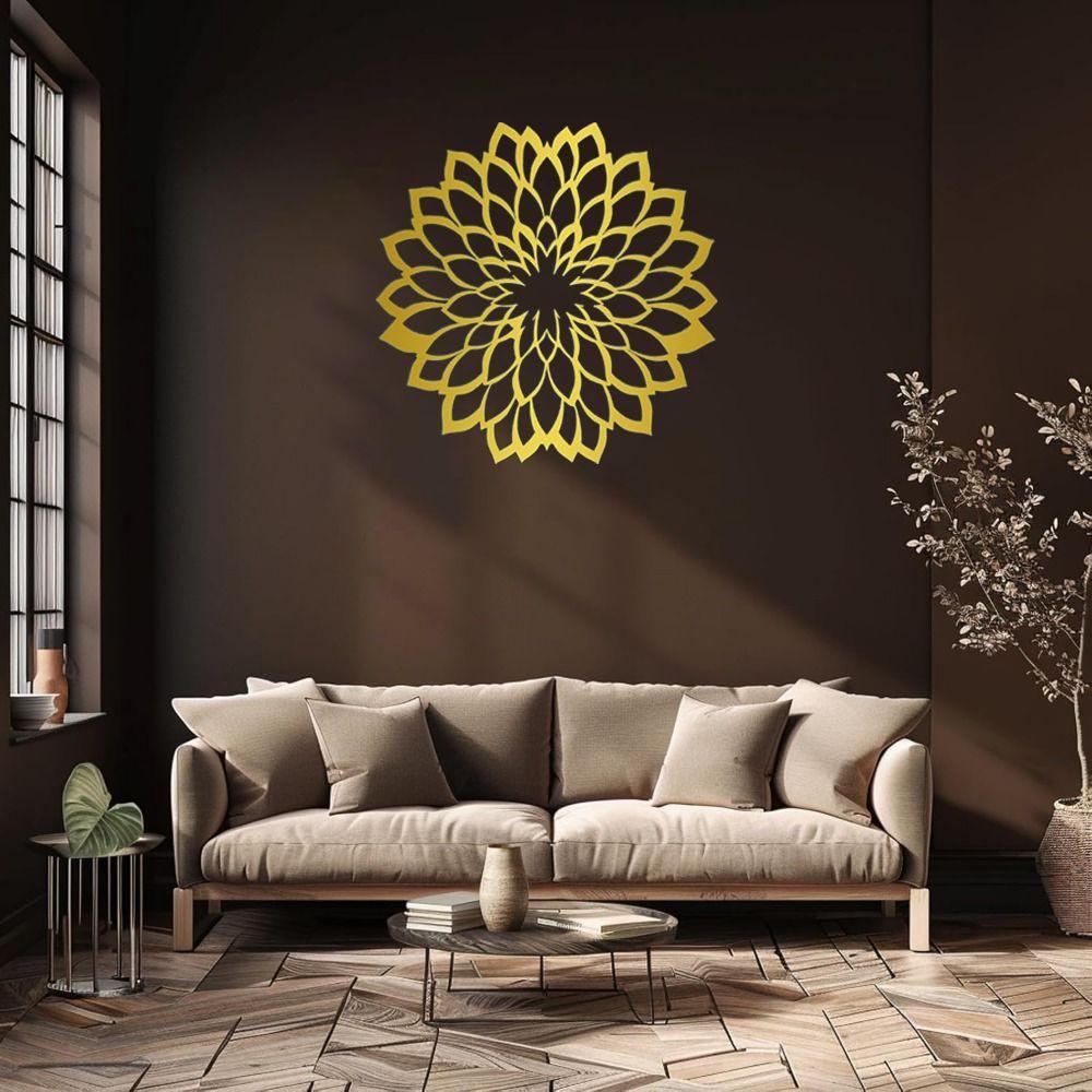 Gold Mandala Metal Wall Decor for Bedroom Living Room Accent Above Sofa