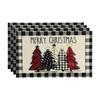 Festive Christmas Printed Linen Placemats - 4-Piece Set