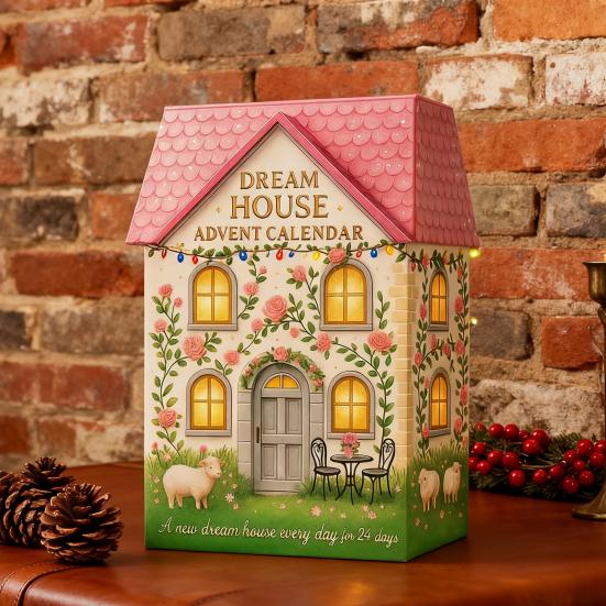 Dream Cabin Advent Calendar 24-Day Christmas Countdown Calendar Fantasy House Decorations Festive Gift for Kids Family Friends