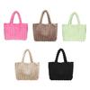 Plysj Skulderveske Dame Fuzzy Tote Fluffy Håndveske Ensfarget Furry Lommebok Vintergave