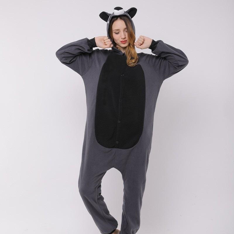 Cartoon Niedliches Tier Party Kostüm Einteiler Pyjama Fleece Haus Waschbär Giraffe Teddy Kapuze
