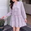 ZANZEA Women Elegant Casual V-Neck Long Sleeve Loose Print Dress