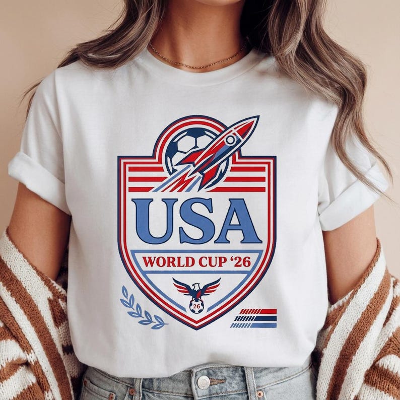 USA World Cup 2026 Soccer Shirt, Vintage Crest Patriotic Tee, American Soccer Fan Gift, USMNT World Cup 26 Shirt, Eagle Badge Soccer Shirt L