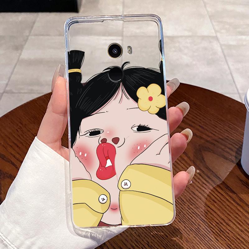 Fundas For Xiaomi Mi Mix 2 Casing Protective Capa Coque Clear Silicone Soft TPU Back Cover Cute Rabbit Cat Dinasaur Phone Case