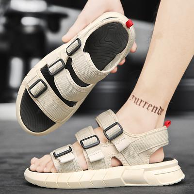 Fashion 2024 New Summer Beige/Black Sandals Breathable Comfortable Shoes Sports Non-slip Men's Driving Beach Sandals Fashion Men Sandals
