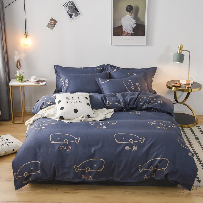 Skin-friendly Cotton Four-piece Dormitory Three-piece Bed Sheet Quilt Cover Bedding